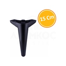 Cateksss Zirve Siyah Ayak 15 Cm - Tv Ünitesi, Koltuk Altı, Dolap Ayağı, Koltuk Mobilya Yükseltici - 8 Li Paket