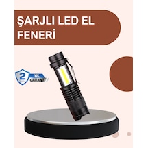 Mey İthalat Alüminyum Gövdeli 2000 Lümen Güçlü Led El Feneri Siyah