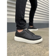 Jy151 Boost Bağcıklı Cilt Erkek Günlük Sneaker Ayakkabı Cbt - Siyah Siyah