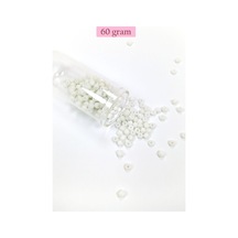 Dökme Cam Kum Boncuk Büyük Boy 6/0 4 Mm - 60 Gram - Beyaz - Bnc111