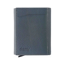 Damy Hakiki Deri Unisex Mekanizmalı Cüzdan 626Mg - Gri-Gri