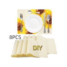 Willowhaven 8'li 12x18 İnç Sublimasyon Masa Örtüsü Yıkanabilir Linen Sofa Bej