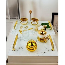 Soulmate Beyaz Desenli Söz Tepsisi Ve Nişan Tepsisi Gold Gold