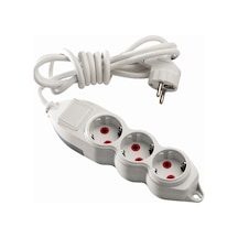 Mono Orion 3'lü Topraklı Grup Priz 2 Metre (3*1) Beyaz
