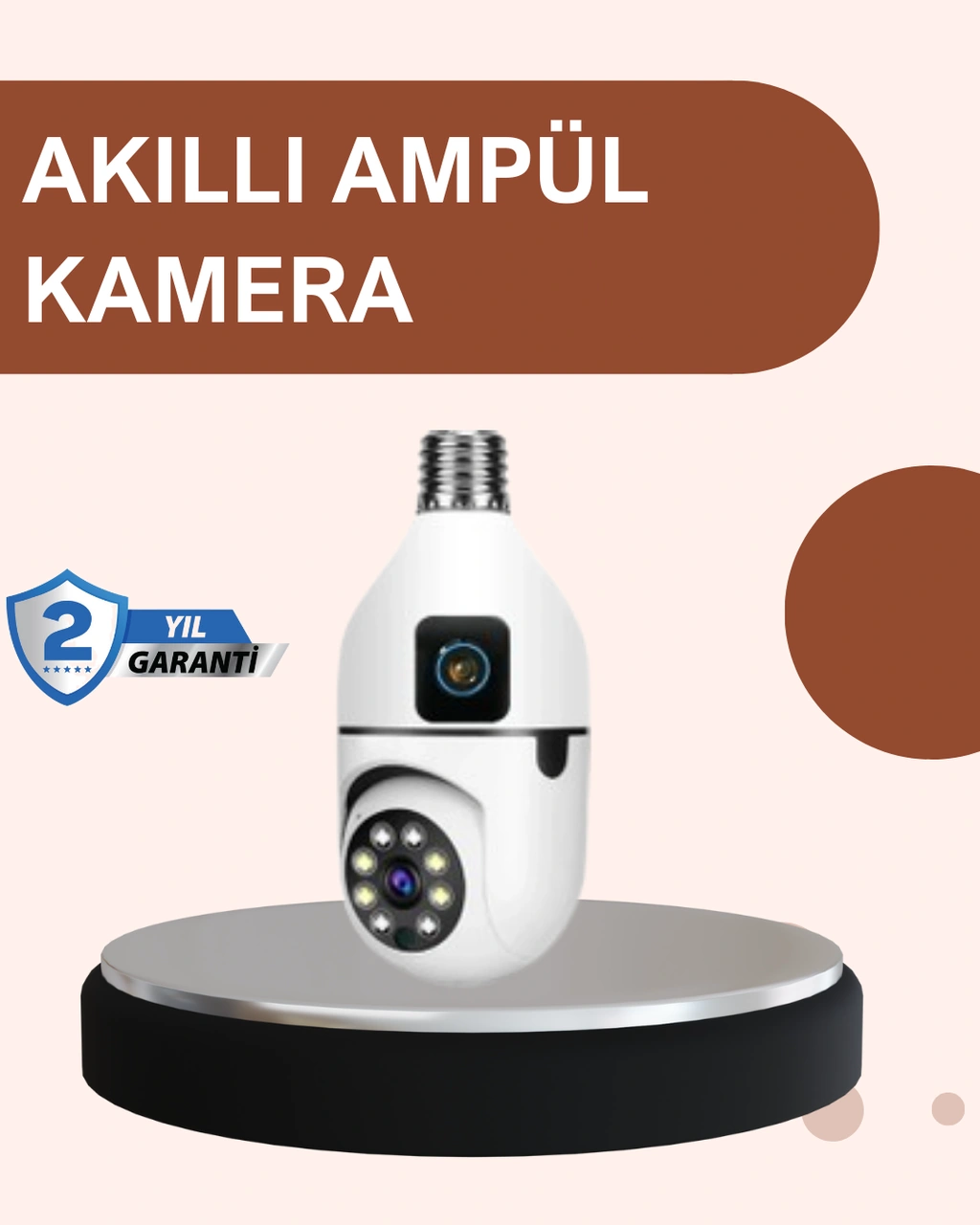 2 Si 1 Arada Güvenlik Kamerası Ve Sel Işığı Kablosuz Akıllı Kamera