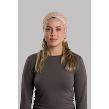 Koyu Bej Pratik Hazır Geçmeli Buff Bandana Sandy Geometrik Desenli Boru Bone 2416 44