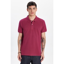 Tudors Erkek Slim Fit Dar Kesim %100 Pamuk Fuşya Polo Yaka Tişört-32727 Fuşya