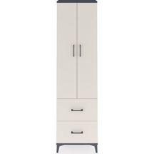 Arges Dolap 2 Raflı 2 Çekmeceli Tek Askılı 60x30x221 Antrasit... Antrasit