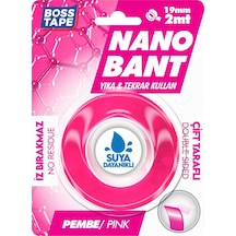 2 Metre Çok Güçlü Çift Taraflı Nano Bant Pembe