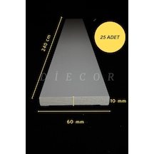 Diecor Dekoratif Boyanabilir 25 Adet 6 Cm Polistren Duvar Çıtası Beyaz 6 Cm Model:xa149