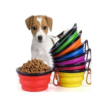Katlanabilir Silikon Köpek Mama ve Su Kabı 350 ML Çok Renkli