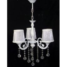 3 Kollu Beyaz Taşlı Avize