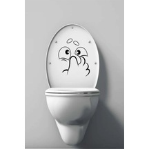 Dekoratif Sevimli Koku Klozet Kapağı Banyo Wc Sticker 24x21 Cm