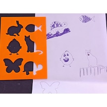 3d Baskı Hayvan Figürleri Çizim Şablonu - Çoklu Desen Kalıbı - Turuncu