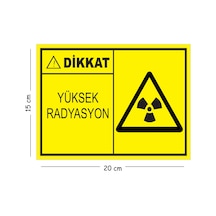 Metal Dikkat Yüksek Radrasyon 15x20 Cm Uyarı İş Güvenliği Levhası