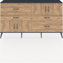 Arges Konsol 2 Raflı 4 Çekmeceli 4 Kapaklı 176x30x99 Antrasit-çam Atlas Çam/atlas Çam - Antrasıt