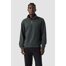 Levi's Orijinal Hm 1/4 Fermuarlı Obsidian Kırçıllı French Terry Erkek Gri Sweatshirt-24592 Antrasit