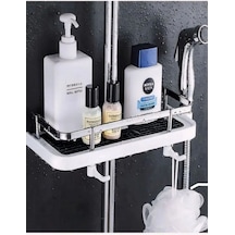 Beyaz Robot Sürgülü Duş Sabunluğu Organizer Beyaz