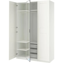 Ikea Beyaz Şık Kapaklı Gardırop Beyaz-aynalı Cam