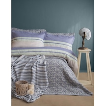 Çift Kişilik Pisagor İndigo Timeless Yatak Örtüsü Nevresim Prime Set Indigo