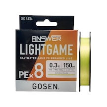 Gosen Answer Light Game 8x 150mt 0.3pe Max 3.8kg Lrf İp Örgü Misina Cocktail Yellow