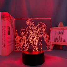 Szypzstore Anime Için Vaat Edilen Neverlanded 3d Nightlight 16 Renk Dekor Illusion Uzaktan Kumandalı Led Lamba, Manga Emma Figür Noel Hediyesi Oyuncaklar Çocuklar/erkekler Vj14fs Renkli