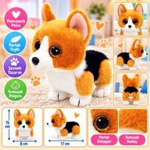 Bezos Peluş Corgi Köpek Colin 15 Cm Pytht Çok Renkli