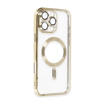 Newface - 935 - Apple iPhone Uyumlu 16 Pro Kılıf Kross Magneticsafe Kapak - Csmo-tex - - Gold