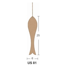 Ahşap Büyük Ince Balık 25X6 Cm 8 Mm Us81