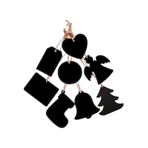 Cbtx 10 Adet/takım Mini Asılı Ahşap Mesaj Panosu Ev Tatil Dekor Kordon Kara Tahta Çan