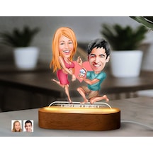Bk Gift Kişiye Özel Sevgili Karikatürlü Dekoratif 3d Biblo Led Işıklı Gece Lambası-17, Düğün Hediyesi, Yıl Dönümü Hediyesi Kobitmeyen138292 Bk Gift
