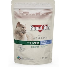 Bonacibo Ciğerli Sos İçinde Pouch Yetişkin Kedi Yaş Maması 12 x 85 G