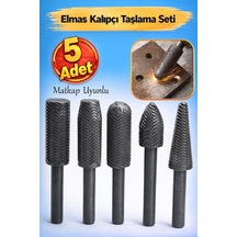 Freze Uç Törpü 5 Parça Kalıpçı Taşlama Seti Metal Demir Oyma Ve Zımparalama Ucu, Matkap Uyumlu