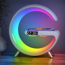 Vilya G Bluetooth Hoparlör 15w Hızlı Şarj Gece Lambası Alarm Özel Asistan Led Ambiance 5in1