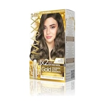 Maxx Deluxe Serisi 24k Altın Parçacıklı Serum İle 1 Kutu 2 X 50 Ml Ve Geliştiriciler Saç Boyası Yoğun Küllü Açık Kumral 8.11