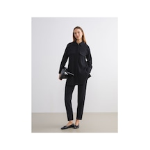 LC Waikiki Alıta Cıty Farkıyla Lcw Modest Siyah Beli Lastikli Havuç Kesim Dokulu Kadın Pantolon Siyah - 930589949 Siyah
