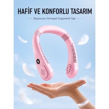 Northcity Pembe Boyun Tipi Fan - Usb Şarjlı Hafif Tasarım Güçlü Hava Üflemeli Serinletici