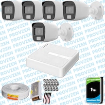 Provzen Hilook 5 Kameralı Full Hd Colorvu Mikrofonlu Güvenlik Kamerası Olay Anında Bildirim