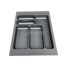 Versa Antrasit Dokulu Çekmece İçi Kare Antibakteriyel Plastik Kaşıklık 39 X 49