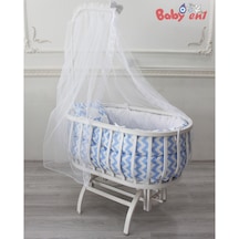 Babyen1 Mavi Sepet Beşik Uyku Seti Anne Yanı %100 Organik Pamuk