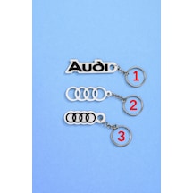 Audi Logolu Anahtarlık 1 Adet Siyah