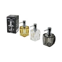 Tombul Kare - 4-kalpli Gövde Şeffaf - Renkli Akrilik - Mika Kristal Sıvı Sabunluk 220ml 5570