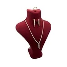 Yerli Üretim Londra Model Süet Kumaş Bordo Renk 28/ 22 Cm Takım Kolye-küpe-yüzük Sergileme Mankeni Çok Renkli