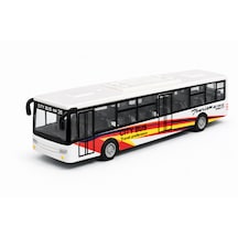 Oyuncak Şehir Otobüsü Çek Bırak Sürtmeli City Bus Modeli Beyaz