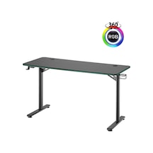 Viyero Warden T-ayak 360 Rgb Karbon-fiber Oyuncu Masası 18mm 136x60x75cm Gd-13608-2-blk Siyah