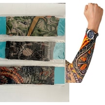 Enhavalı 3 Çift 6 Adet Giyilebilir Dövme SLEEVES Tattoo Çorabı