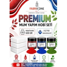 Premium Mum Yapım Hobi Seti - Parafin Wax 500 Gr - 3'lü Toz Mum Boyası Seti - Kırmızı, Mavi, Yeşil Bkfabpw5003kmy Karışık