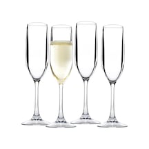 Tr D'eco Kırılmaz Saplı Şampanya Flüt 4'lü Set, 12 Oz Ea -%100 Yeniden Kullanılabilir Kırılmaz Mimoza Ve Şam