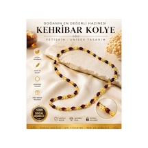 Orijinal Yetişkin Kehribar Kolye 50 Cm Doğal Kehribar Taşlı Unisex Kolye Turuncu Turuncu