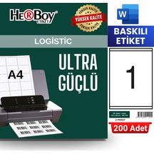 Herboy Hb-1100 210 X 280 Mm A4 Baskılı Laser Etiket 200 Adet